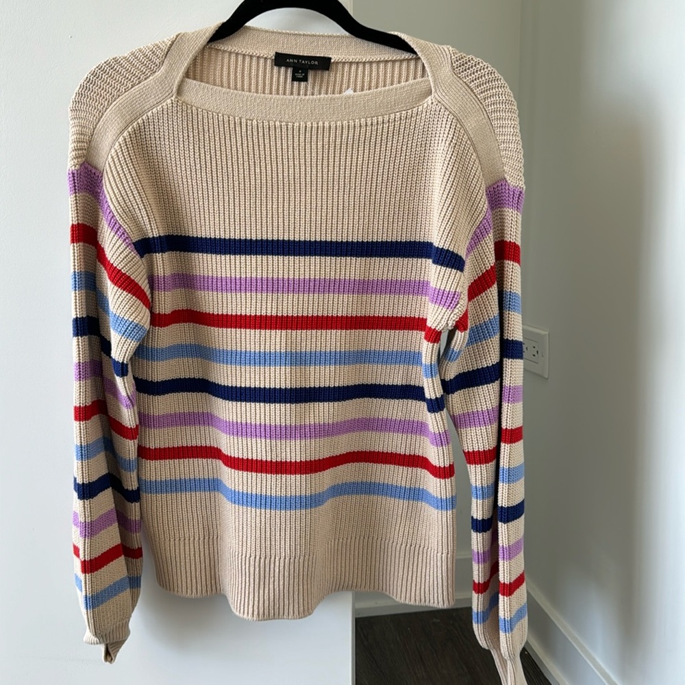Ann Taylor Striped Knit Sweater NWT Size Medium